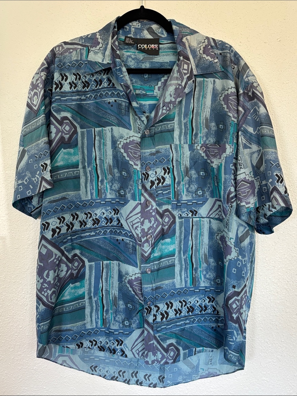 90s SILK abstract top‎